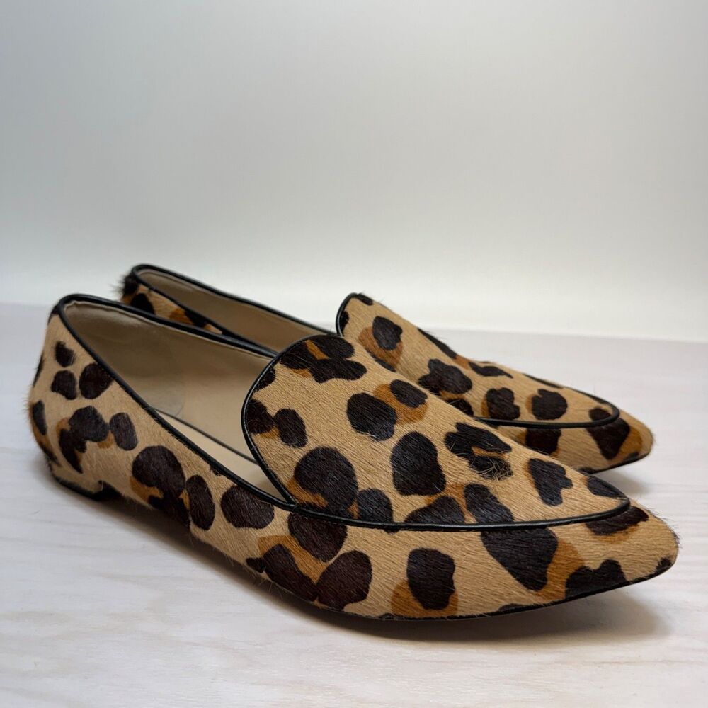 Cole Haan Brie‎ Skimmer Flats Pointed Toe Jaguar Calfhair Print Size 7.5C W15724
